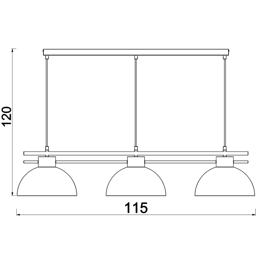 Hanglamp aan een koord ESTATE 3xE27/15W/230V zwart