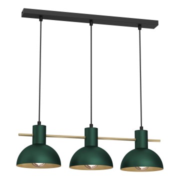 Hanglamp aan een koord ESTATE MINI 3xE27/15W/230V groen