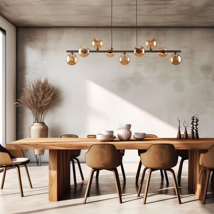 Hanglamp aan een koord ESTERA 9xG9/6W/230V bruin/gerookt beige