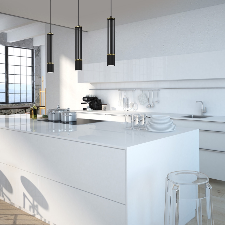Hanglamp aan een koord ESTILO 3xGU10/40W/230V zwart