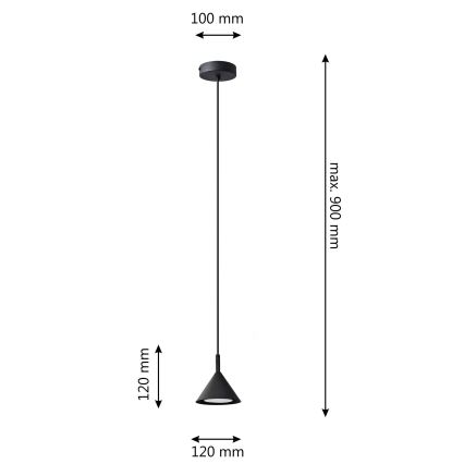 Hanglamp aan een koord ETNA 1xGX53/15W/230V zwart