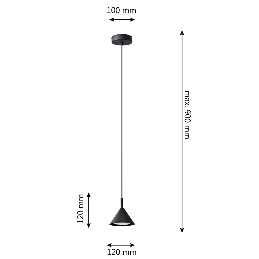 Hanglamp aan een koord ETNA 1xGX53/15W/230V zwart