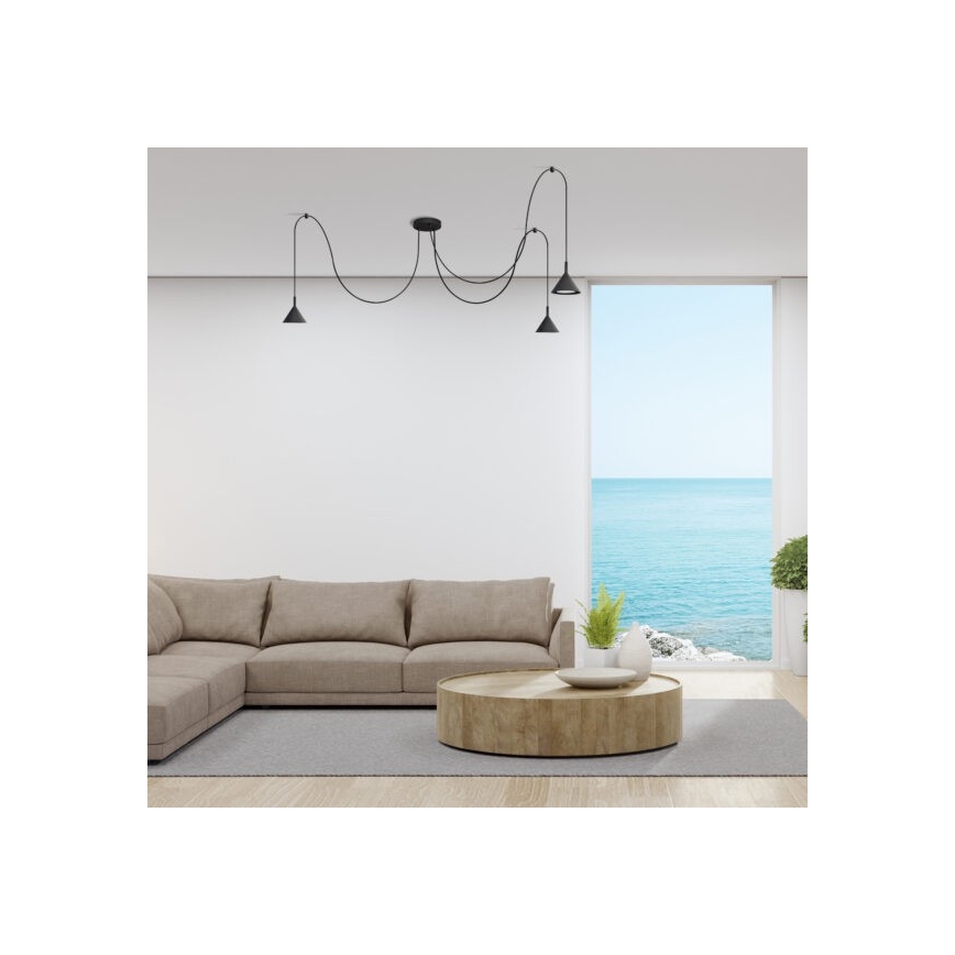 Hanglamp aan een koord ETNA LONG 3xGX53/10W/230V spin zwart