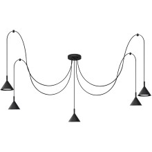 Hanglamp aan een koord ETNA LONG 5xE27/15W/230V zwart