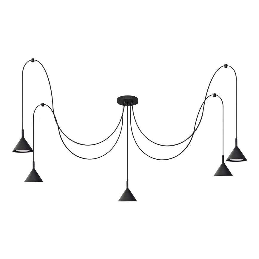 Hanglamp aan een koord ETNA LONG 5xGX53/15W/230V spin zwart
