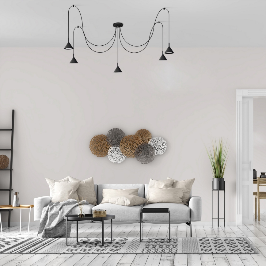 Hanglamp aan een koord ETNA LONG 5xGX53/15W/230V spin zwart