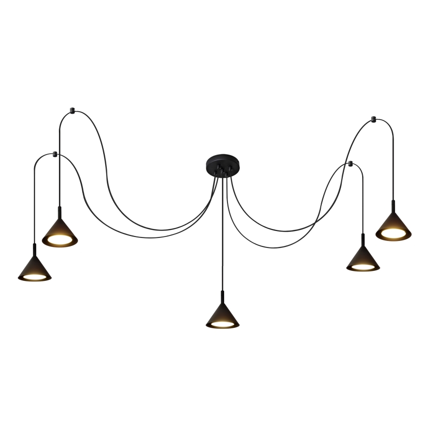 Hanglamp aan een koord ETNA LONG 5xGX53/15W/230V spin zwart