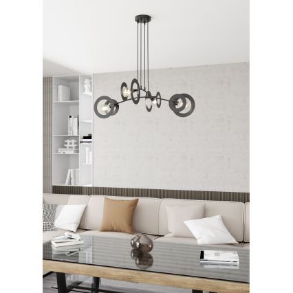 Hanglamp aan een koord EUFORIA 4xE27/15W/230V zwart