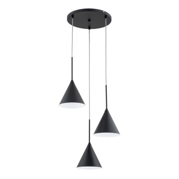 Hanglamp aan een koord FABO 3xE14/10W/230V zwart