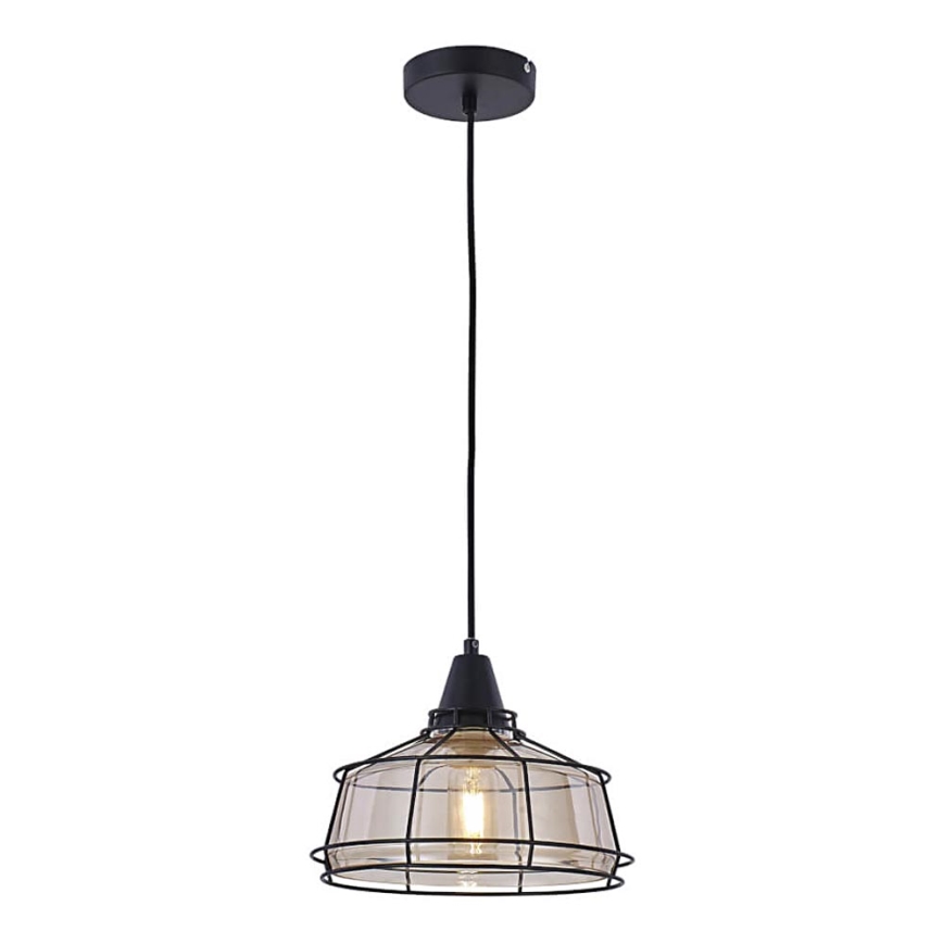 Hanglamp aan een koord FACTORY 1xE27/11W/230V beige/zwart