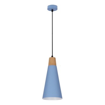 Hanglamp aan een koord FARO 1xE27/40W/230V blauw/beuken