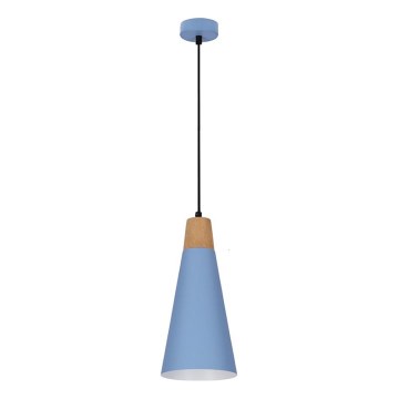 Hanglamp aan een koord FARO 1xE27/40W/230V blauw/beuken