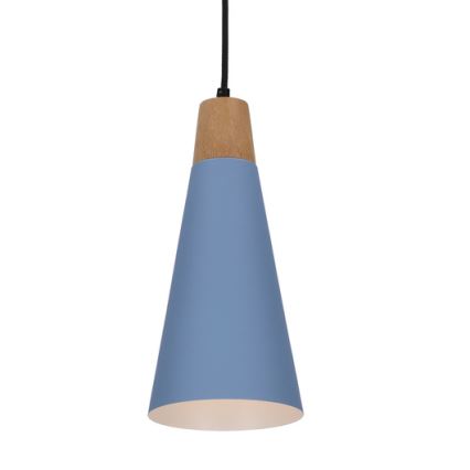 Hanglamp aan een koord FARO 1xE27/40W/230V blauw/beuken
