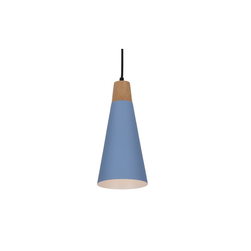 Hanglamp aan een koord FARO 1xE27/40W/230V blauw/beuken
