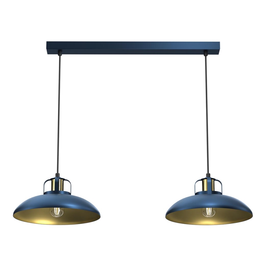 Hanglamp aan een koord FELIX 2xE27/60W/230V blauw