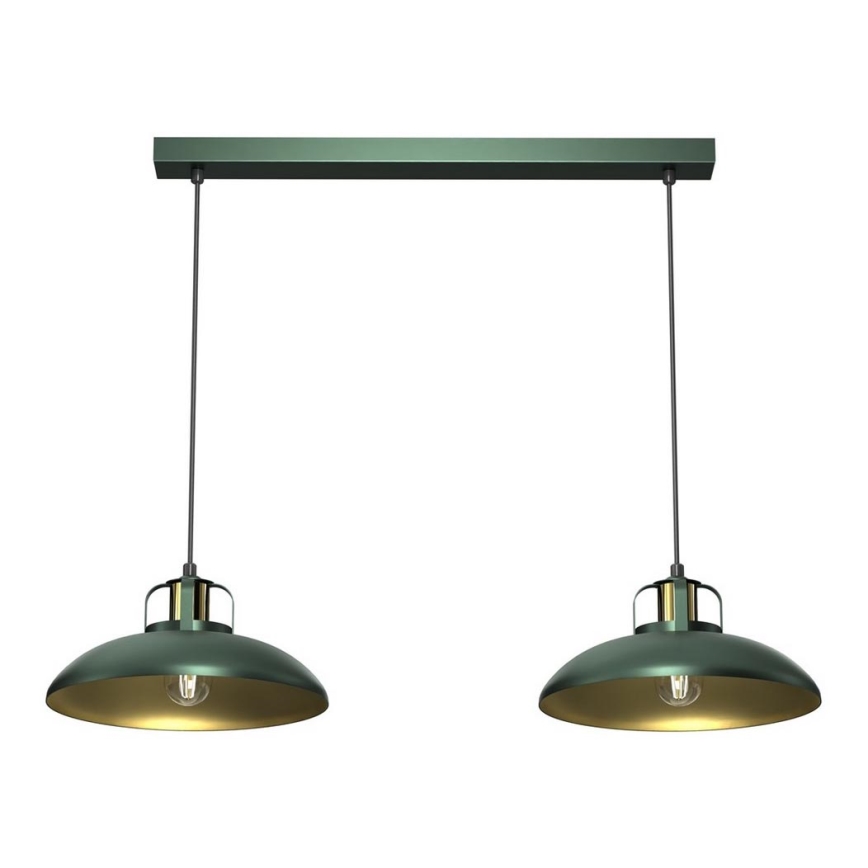 Hanglamp aan een koord FELIX 2xE27/60W/230V groen