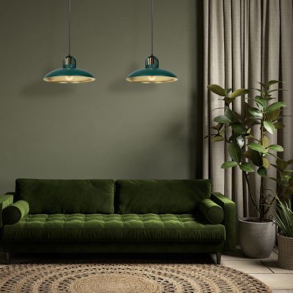 Hanglamp aan een koord FELIX 2xE27/60W/230V groen