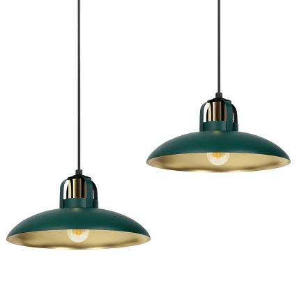 Hanglamp aan een koord FELIX 2xE27/60W/230V groen