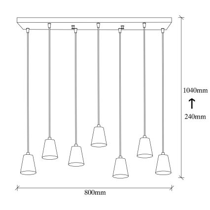 Hanglamp aan een koord FES 7xE27/40W/230V