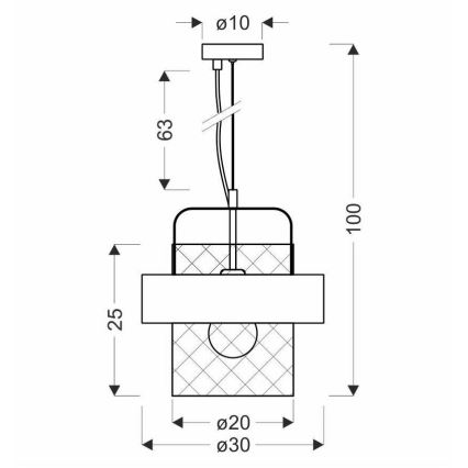 Hanglamp aan een koord FIBA 1xE27/60W/230V Roségoud/zwart