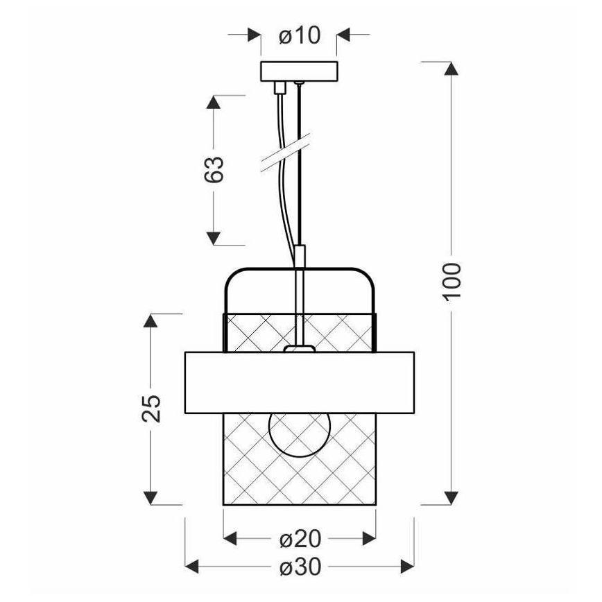 Hanglamp aan een koord FIBA 1xE27/60W/230V zilver/zwart