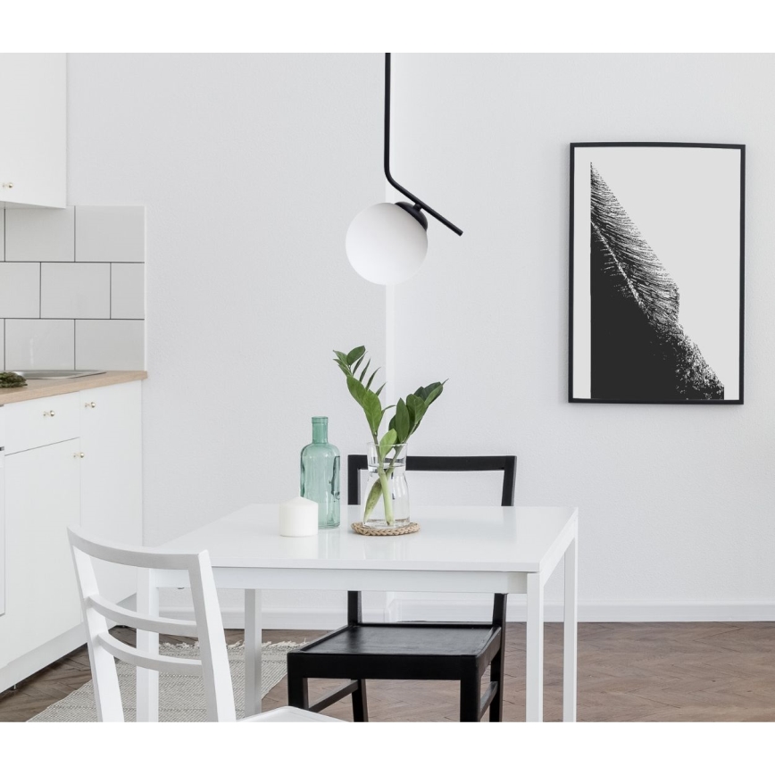 Hanglamp aan een koord FIRA 1xE27/60W/230V zwart