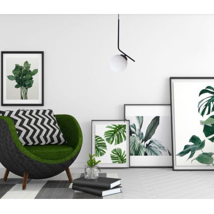 Hanglamp aan een koord FIRA 1xE27/60W/230V zwart