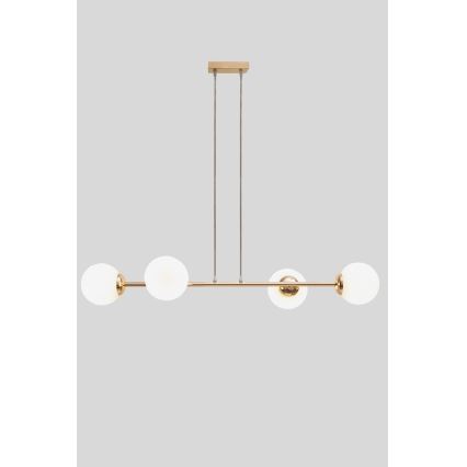 Hanglamp aan een koord FIRA 4xE27/60W/230V goud