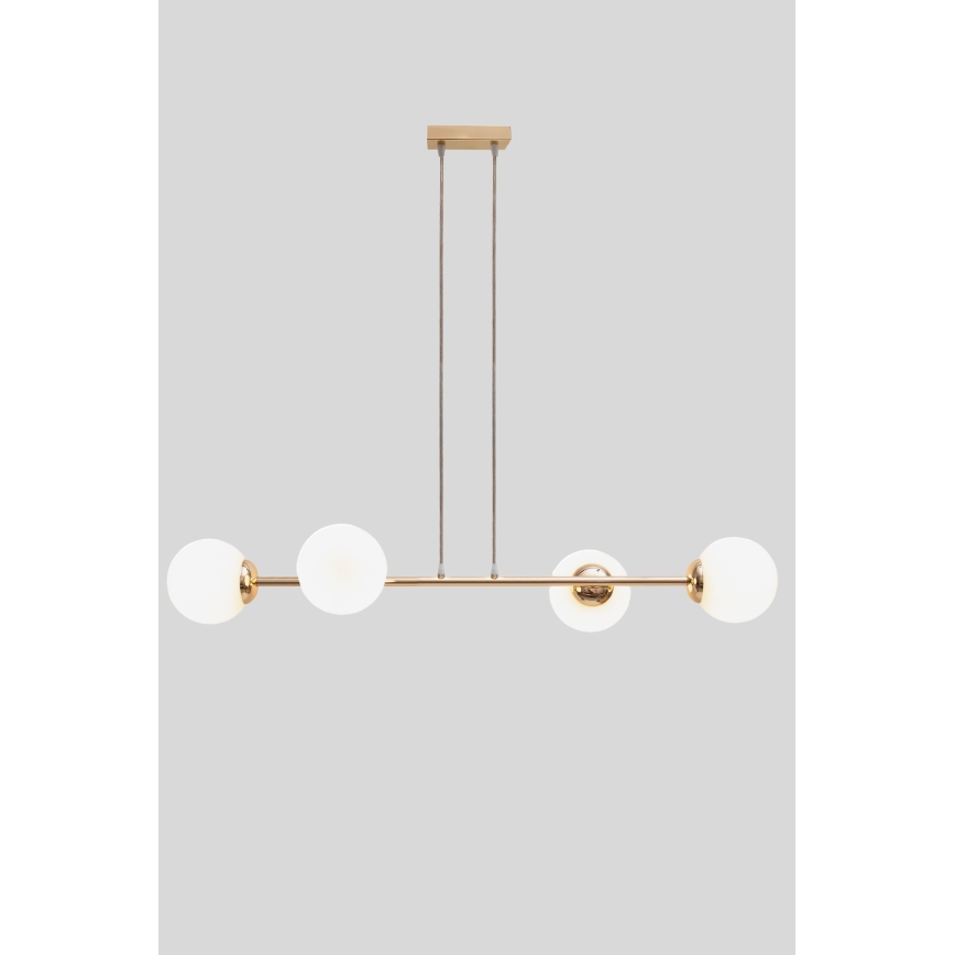 Hanglamp aan een koord FIRA 4xE27/60W/230V goud