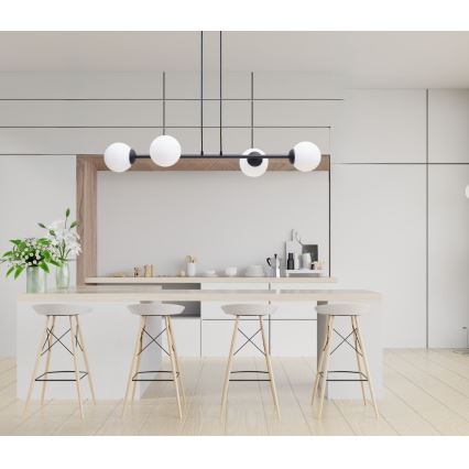 Hanglamp aan een koord FIRA 4xE27/60W/230V zwart