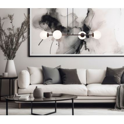 Hanglamp aan een koord FIRA 4xE27/60W/230V zwart