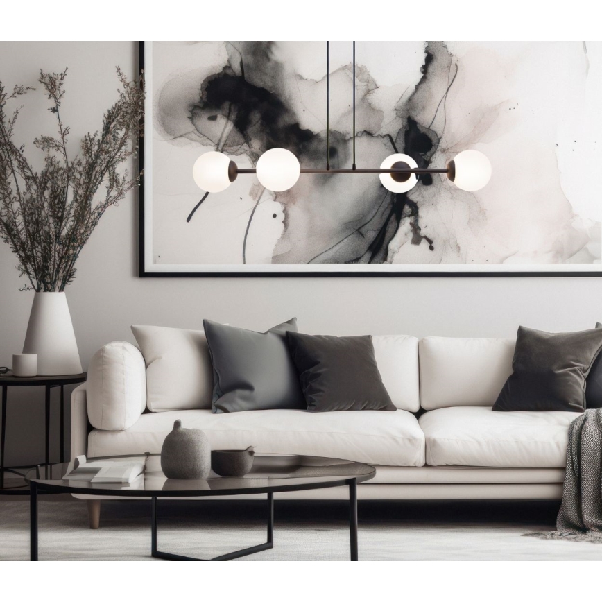 Hanglamp aan een koord FIRA 4xE27/60W/230V zwart