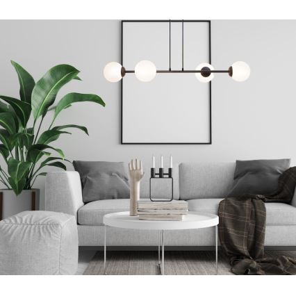 Hanglamp aan een koord FIRA 4xE27/60W/230V zwart