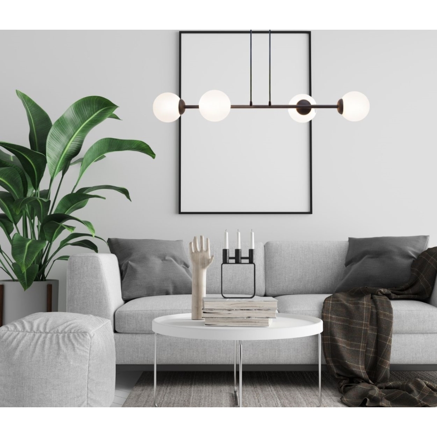 Hanglamp aan een koord FIRA 4xE27/60W/230V zwart