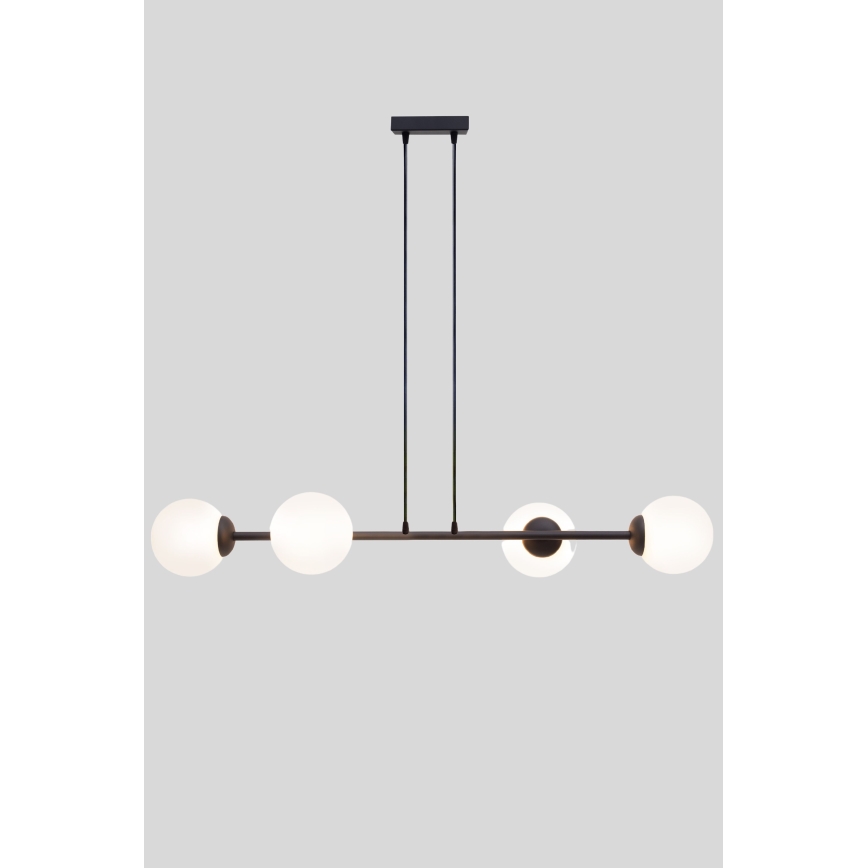 Hanglamp aan een koord FIRA 4xE27/60W/230V zwart