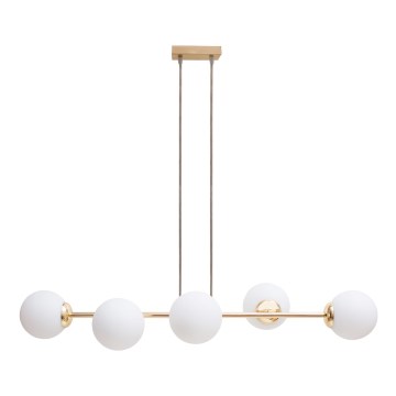 Hanglamp aan een koord FIRA 5xE27/60W/230V goud