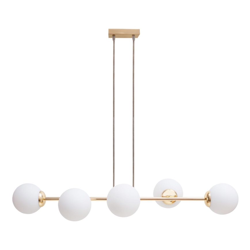 Hanglamp aan een koord FIRA 5xE27/60W/230V goud