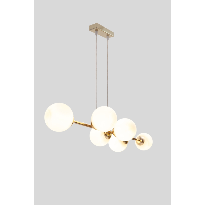 Hanglamp aan een koord FIRA 5xE27/60W/230V goud