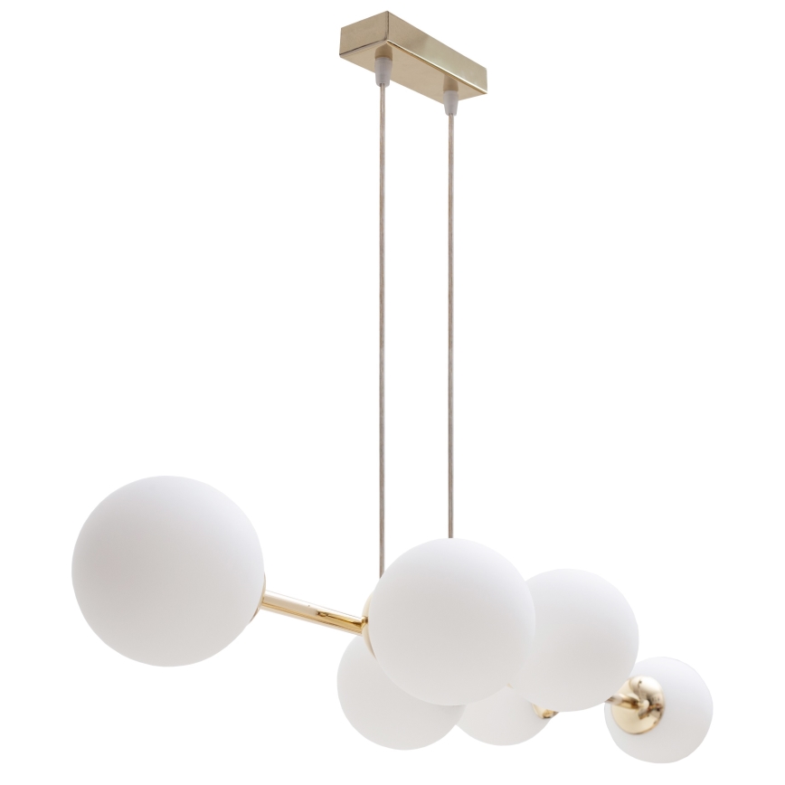 Hanglamp aan een koord FIRA 5xE27/60W/230V goud