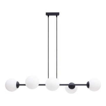 Hanglamp aan een koord FIRA 5xE27/60W/230V zwart