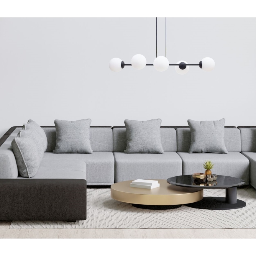 Hanglamp aan een koord FIRA 5xE27/60W/230V zwart