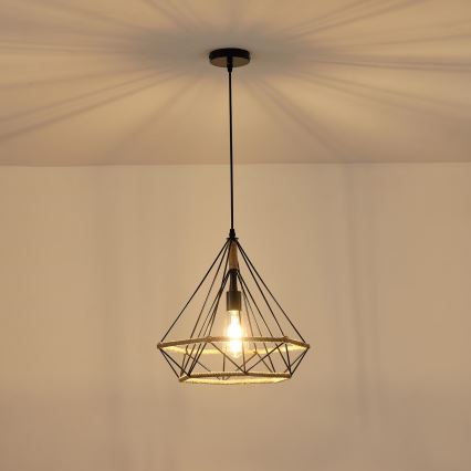 Hanglamp aan een koord FLARE 1xE27/15W/230V diameter 38 cm beige