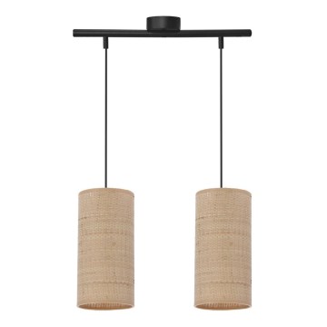 Hanglamp aan een koord FLERI 2xE27/60W/230V rotan