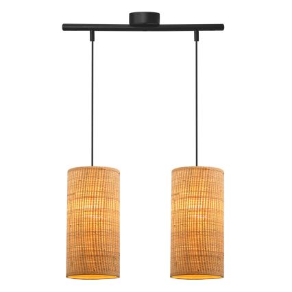 Hanglamp aan een koord FLERI 2xE27/60W/230V rotan