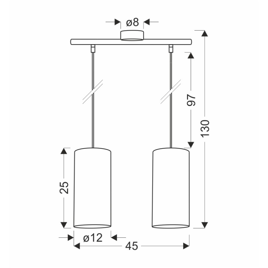 Hanglamp aan een koord FLERI 2xE27/60W/230V rotan