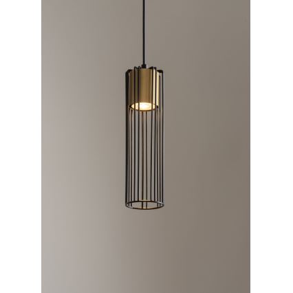Hanglamp aan een koord FOBIA 1xGU10/25W/230V zwart/goud