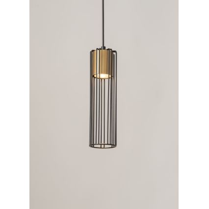 Hanglamp aan een koord FOBIA 1xGU10/25W/230V zwart/goud