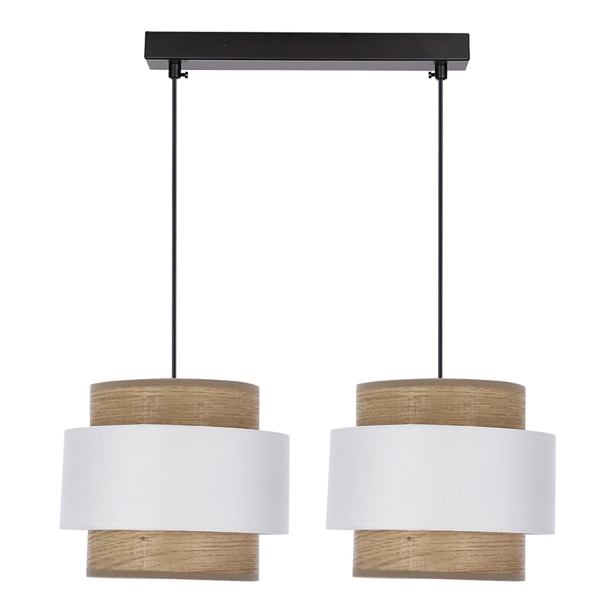 Hanglamp aan een koord FORNI 2xE27/40W/230V bruin/wit