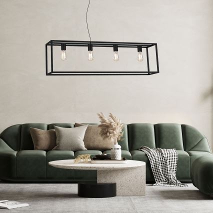 Hanglamp aan een koord FRAME 4xE27/60W/230V zwart