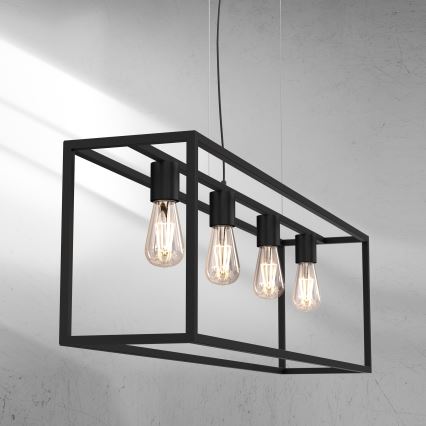 Hanglamp aan een koord FRAME 4xE27/60W/230V zwart